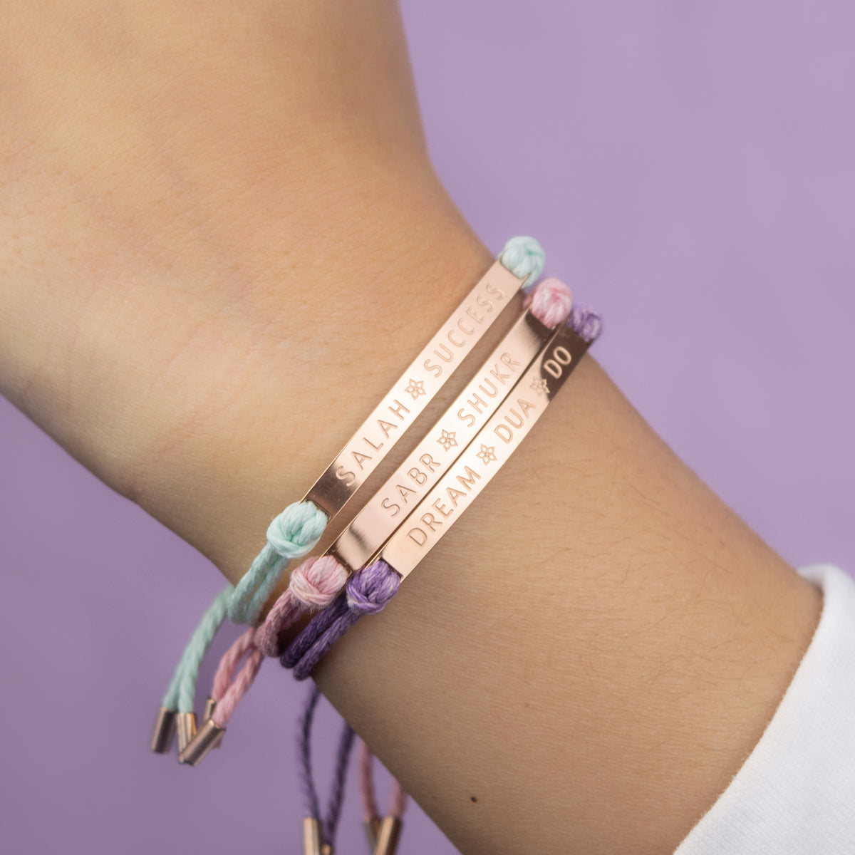 Rose Gold Friendship Bracelet Stack Desert Rose Boutique