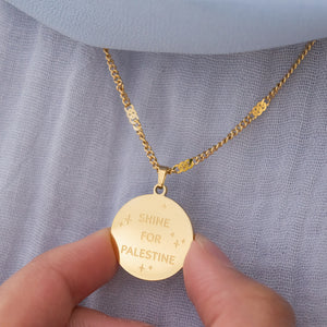 SHINE FOR PALESTINE PENDANT NECKLACE