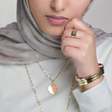 REFLECT 18K Gold Plated TAWAKKUL, Rose Gold Plated DREAM DUA DO and Stainless Steel SABR SHUKR Stack Rings