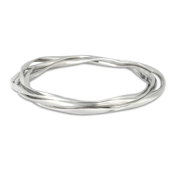 WAVY SILVER BANGLES